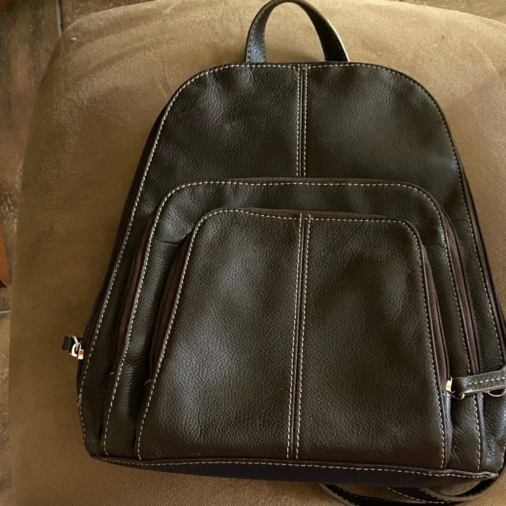 Tignanello Leather Backpack/Crossbody Purse